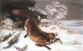 Le renard dans la neige réaliste Réaliste peintre Gustave Courbet animal